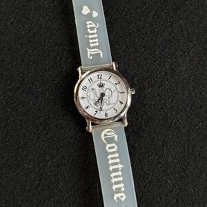 VTG Juicy Couture Girl Watch JC/22.3.25 Clear Strap Y2K Logo Heart Rare Quartz